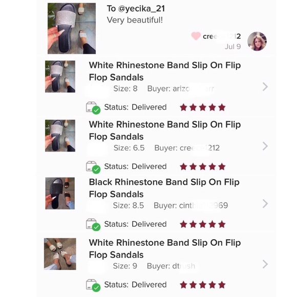 Black Rhinestone Band Slip On Flip Flop Sandals - Picture 7 of 9